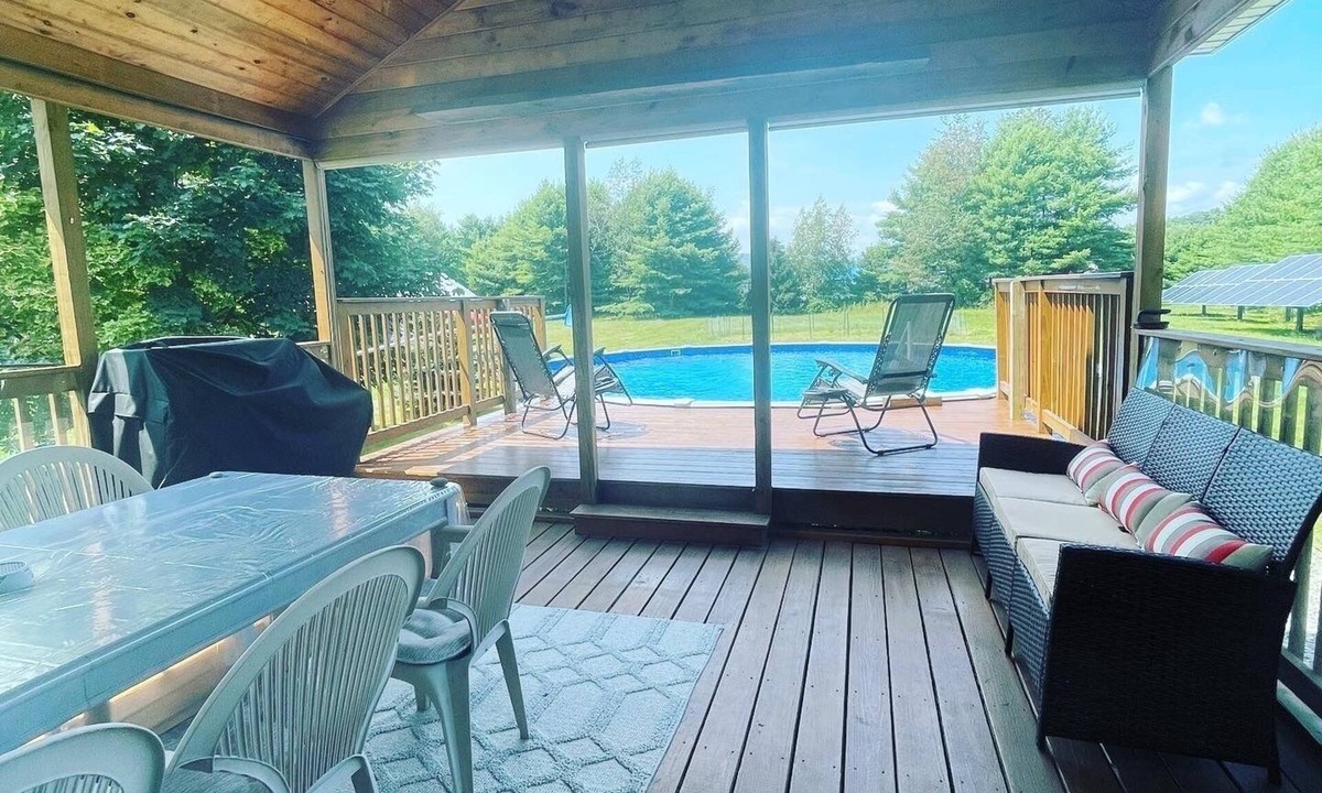 Lake Luzerne-Hadley House | Adirondack Oasis: Pool, Huge Deck, Fire Pit, Minutes to Lake George, Sleeps 11