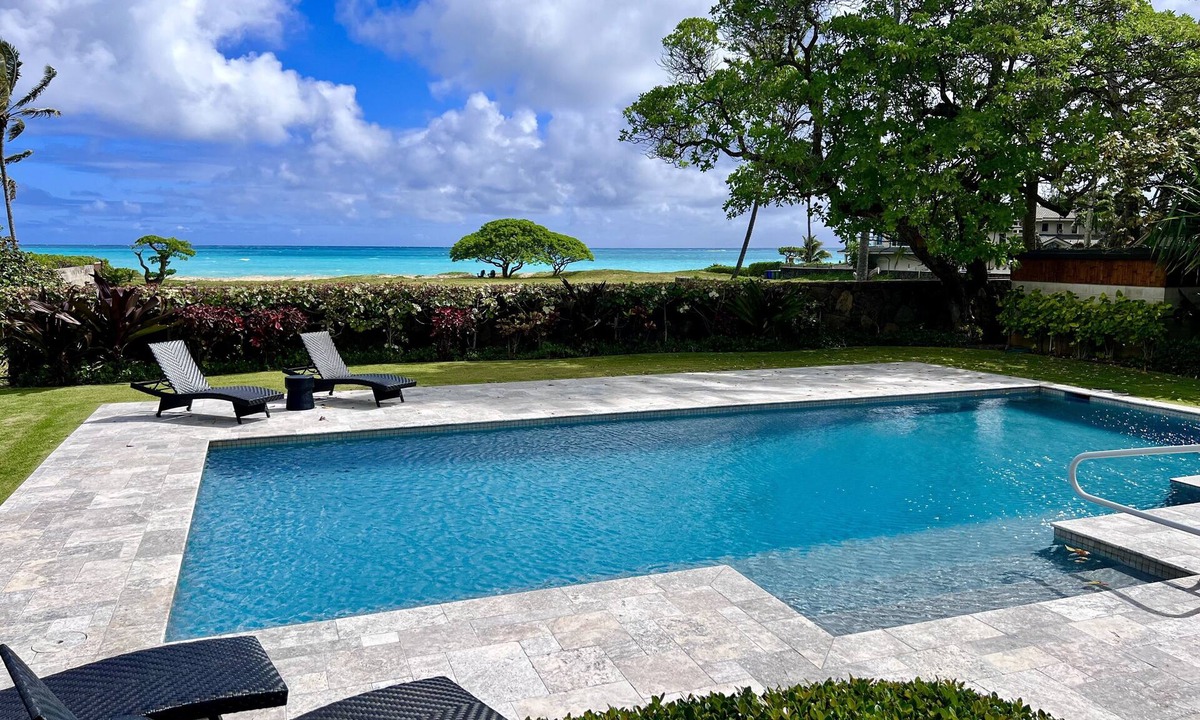 Kalama Tract House | Pool & Beachside—NEW Kailua Luxury Beach House - Direct beach access!