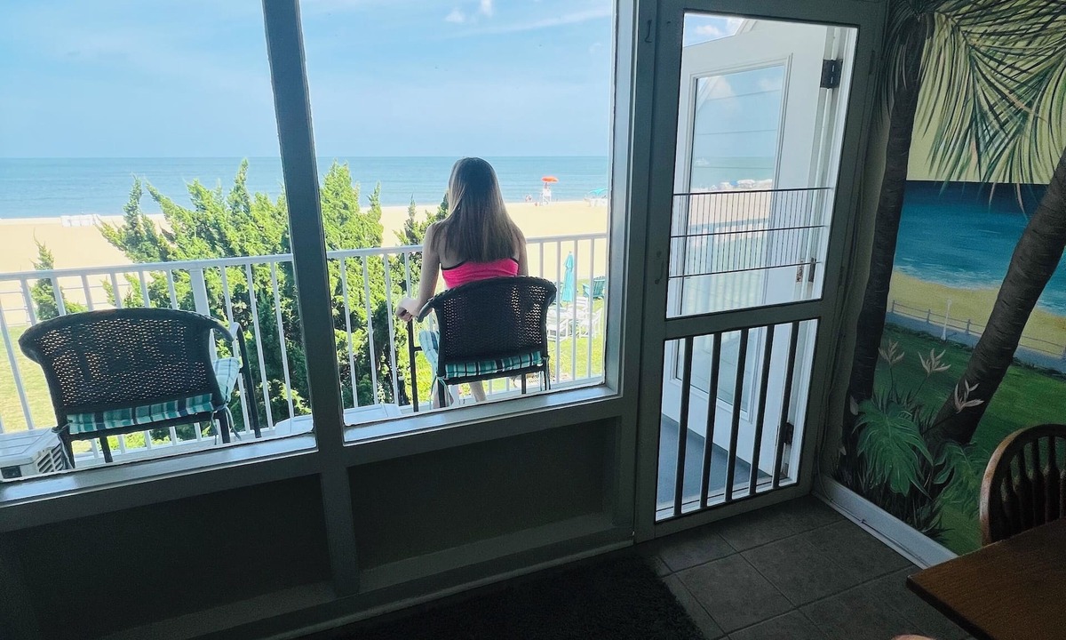 Virginia Beach Condo | VB Oceanfront Condo at Boardwalk. See Dolphins from Balcony. Steps to Beach+Pool