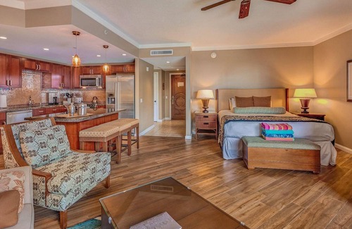 Honokowai Condo | Maui Resort Rentals: Honua Kai Konea 331 - Large Upgraded Studio w/Lush Courtyard and Peek-a-boo Ocean Views