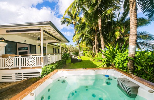 Waialua House | Oceanfront home w/ detached studio, lanai, hot tub, beach access and WIFI