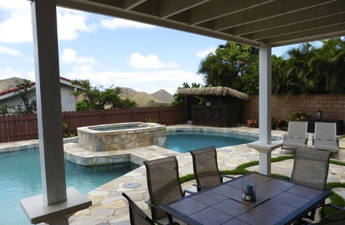 Keolu Hills House | Kailua Home Pool & Spa with amazing views