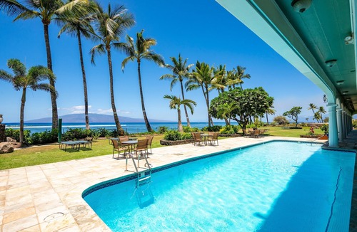 Historic Lahaina Front Street Apartment | Panoramic Oceanfront Retreat in Lahaina Shores 509
