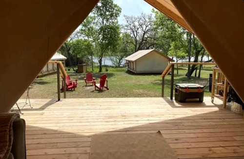 Bastrop Other | Tranquil Lakefront Glamping Safari Tent with Scenic Views near Bastrop, Texas