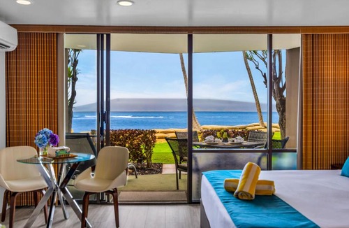 Kahana Apartment | Valley Isle Oceanfront Studio Sleeps 4 Villas Peaceful Retreat Complimentary Car with 6 Nights VIR-107 by KBM