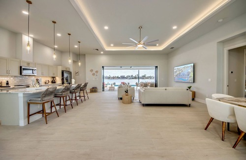 Eight Lakes Villa | Villa Florida Orange -newly built at Eight Lakes, on water, modern, pool & spa