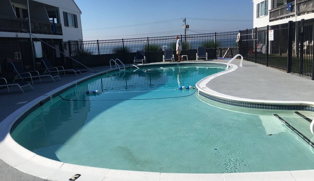 3 BR, 2 1/2 BA. Across from beach. Heated outdoor pool (pool closes Labor Day)