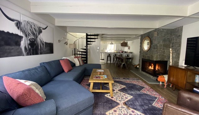 6 Guest 3BR, 2 BA Stratton Condo with Fireplace and forest views.