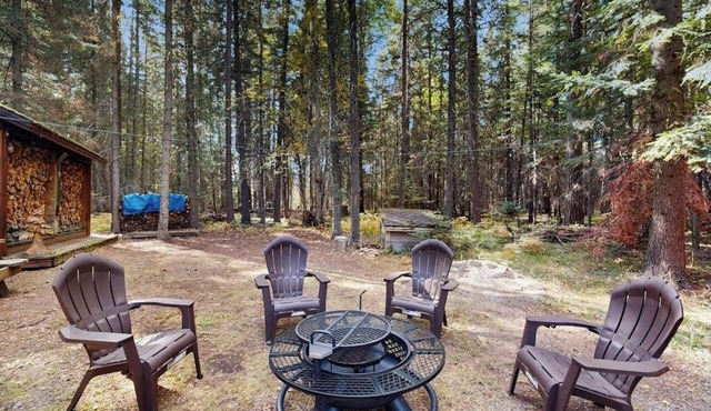 Big Fork rustic loft cabin with forest views, WiFi, 5 miles to Flathead Lake