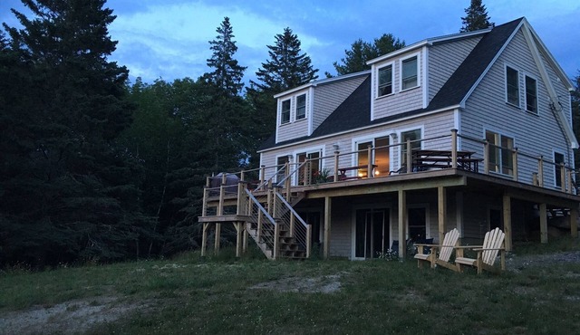 Ocean view home with private beach.