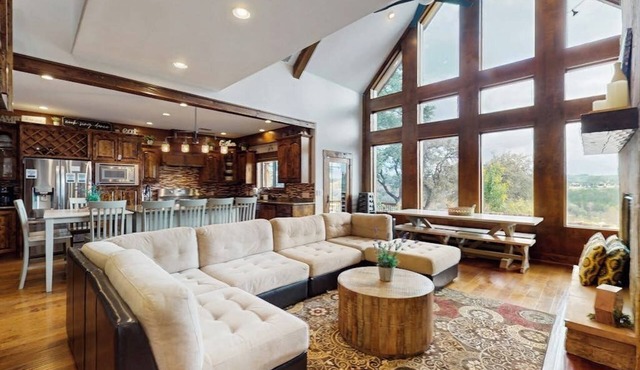 Waterfront home with private pool, patio & amazing sunset view