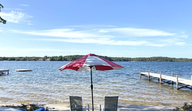 Waterfront lake house private beach dock